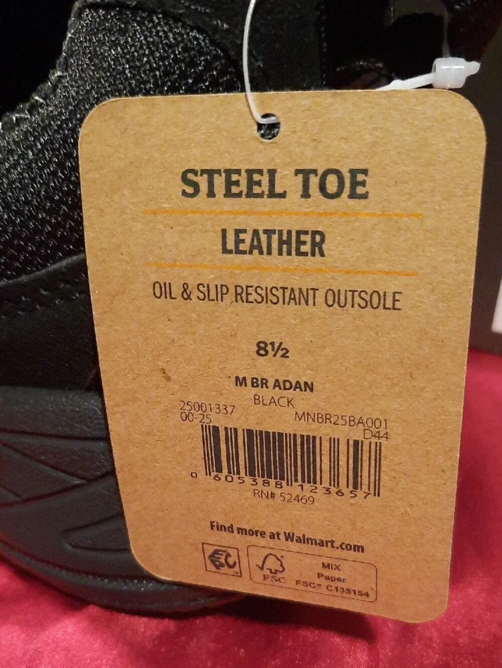 Brahma Black Steel-Toe Work Shoes Size 8.5